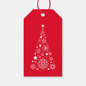 フォトファミリーモダンポートレートレッドクリスマス ギフトタグ (裏面)