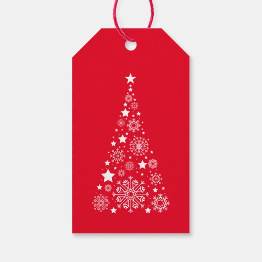 フォトファミリーモダンポートレートレッドクリスマス ギフトタグ (裏面)