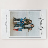 フォトファミリーユニークタイポグラフィパーソナライズされたDIY ジグソーパズル (横)