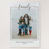 フォトファミリーユニークタイポグラフィパーソナライズされたDIY ジグソーパズル (縦)