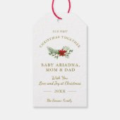 フォトファミリー初めてのクリスマスベビーポインセチア ギフトタグ (裏面)