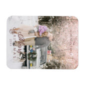 フォトファミリー洗練されたグリッタークリスマス マグネット (横)