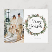 フォトファミリー |メリークリスマスパインリースポストカ ポストカード (正面)