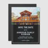 フォトファミ素朴リ懇親会の保存日 マグネット招待状 (正面/裏面)