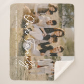 フォトファモダンミリエレガントスクリプトコラージュ シェルパブランケット (正面)