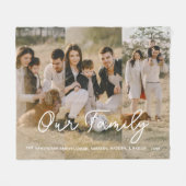 フォトファモダンミリエレガントスクリプトコラージュ フリースブランケット (正面(横))