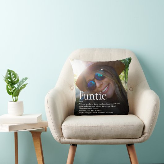 フォトファンテおもしろいィおばさアウンティの定義 クッション (椅子)