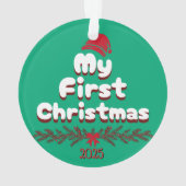 フォトファーストクリスマス 記念品 名前入れ  オーナメント (裏面)