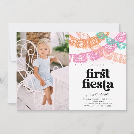 フォトファーストフィエスタ誕生日招待状 招待状 (正面)