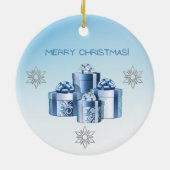 フォトファースト男の赤ちゃんクリスマス セラミックオーナメント (裏面)