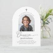 フォトファースト聖餐式ボーイアーチ招待状 招待状 (スタンド正面)