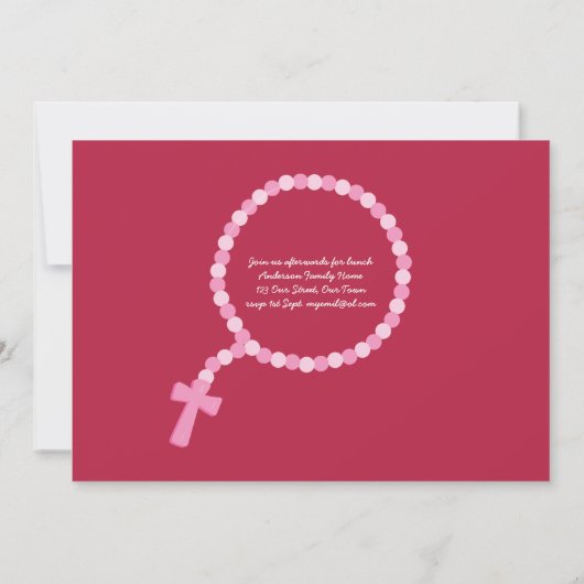 フォトファースト聖餐式招待状ガールブロンド 招待状 (裏面)