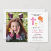 フォトファースト聖餐式招待状ガール赤毛 招待状 (正面)