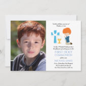 フォトファースト聖餐式招待状少年の赤毛 招待状 (正面)