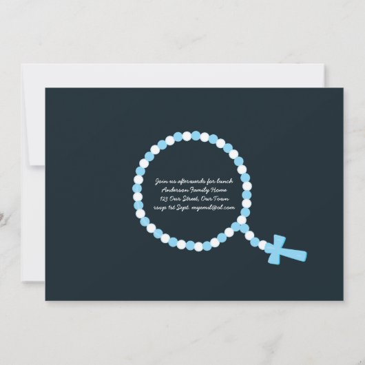 フォトファースト聖餐式招待状少年の赤毛 招待状 (裏面)