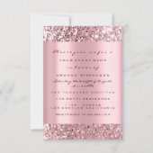 フォトファースト誕生日パーティーグリッターバラピンク 招待状 (正面)