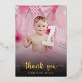 フォトファースト誕生日ボホレインボーサンキューカード 箔シーズンカード (正面)