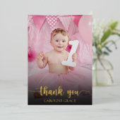 フォトファースト誕生日ボホレインボーサンキューカード 箔シーズンカード (立ち正面)