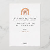 フォトファースト誕生日ボホレインボーサンキューカード 箔シーズンカード (裏面)