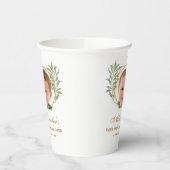 フォトファースト・コミュニオングリーンリー植物幾何学 紙コップ (左)