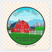 フォトファームのハニー素朴フードラベルの追加 スクエアシール (正面)