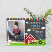 フォトファームの誕生日の招待納屋周囲の庭誕生日 招待状 (スタンド正面)