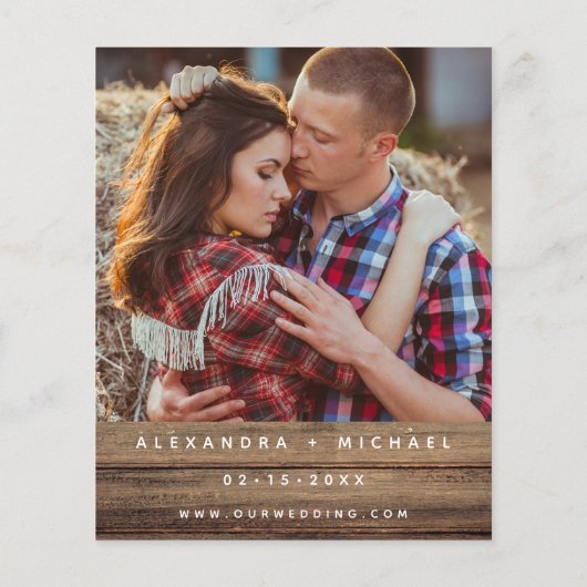 フォトファームハウス素朴ライト結婚式招待状 (裏面)