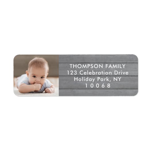 フォトファームハモダンウスグレーウッド差出人住所 ラベル (正面)