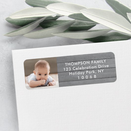 フォトファームハモダンウスグレーウッド差出人住所 ラベル