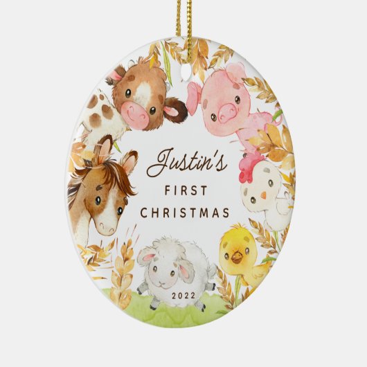 フォトファームフレンズベビーの初めてのクリスマス セラミックオーナメント (右)