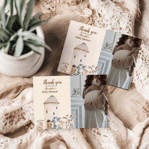 フォトファーム動物の赤ちゃんシャワー サンキューカード