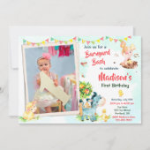 フォトファーム誕生日招待ファームアニマルズ招待状 招待状 (正面)