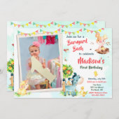 フォトファーム誕生日招待ファームアニマルズ招待状 招待状 (正面/裏面)