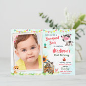 フォトファーム誕生日招待ファームアニマルズ招待状 招待状 (スタンド正面)