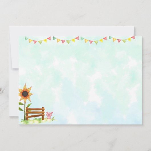 フォトファーム誕生日招待ファームアニマルズ招待状 招待状 (裏面)