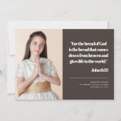 フォトファーモダンストホリーコミュニオン引用文招待状 招待状 (正面)