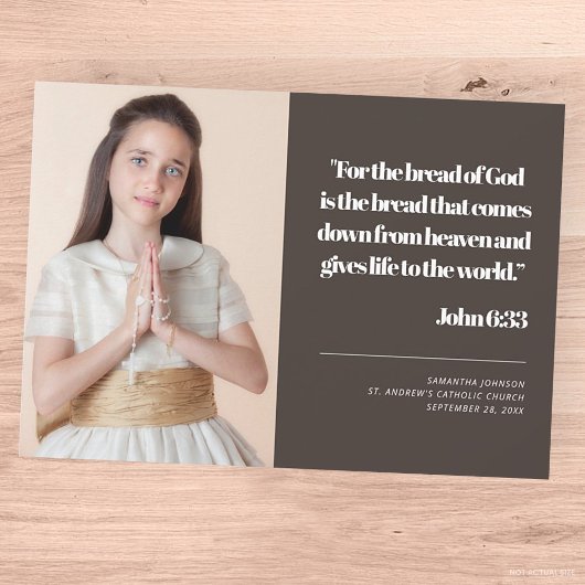 フォトファーモダンストホリーコミュニオン引用文招待状 招待状