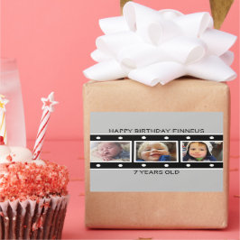 フォトフィルムパーソナライズされたストリップ誕生日 長方形シール