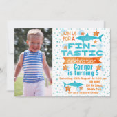 フォトフィン – タステティックシャーク誕生日招待状 招待状 (正面)