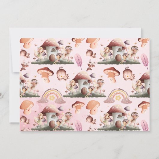 フォトフェアリーファースト・ガールの1歳の誕生日 招待状 (裏面)