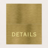 フォトフェイク詳細カード付き金ゴールドメタルテクスチャ 名刺 (外部フラット)