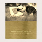 フォトフェイク詳細カード付き金ゴールドメタルテクスチャ 名刺 (内部フラット)