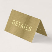 フォトフェイク詳細カード付き金ゴールドメタルテクスチャ 名刺 (正面)