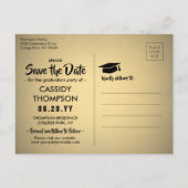 フォトフェイク金ゴールドフォイル卒業日退会 ポストカード (裏面)