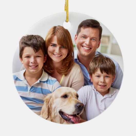 フォトフェスティバルウォーターカラーホリーベリークリスマスサー セラミックオーナメント (裏面)