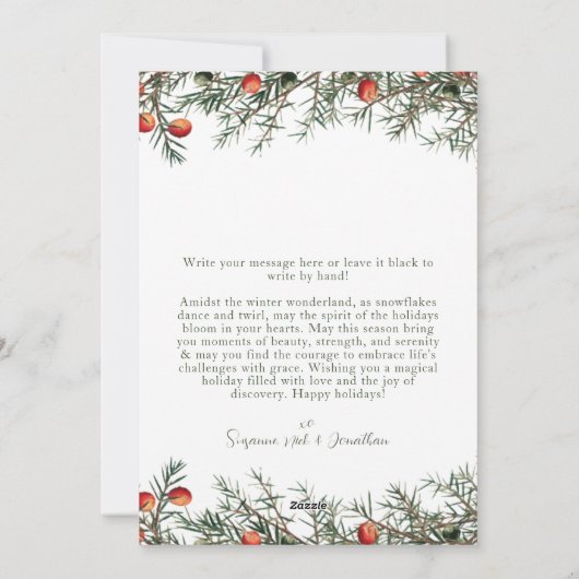 フォトフェスティバルクリスマスグリーン シーズンカード (裏面)