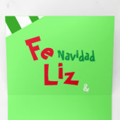 フォトフェリズナビダッドスペインのクリスマスの休日 三つ折りクリスマスカード (内部最初)