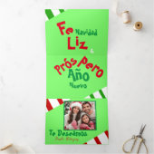 フォトフェリズナビダッドスペインのクリスマスの休日 三つ折りクリスマスカード (内部)
