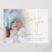 フォトフォイルのスクリプトBIrthのお知らせ 箔招待状ポストカード (正面)