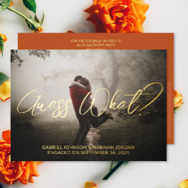 フォトフォイルの追加婚約パーティ招待状 箔シーズンカード